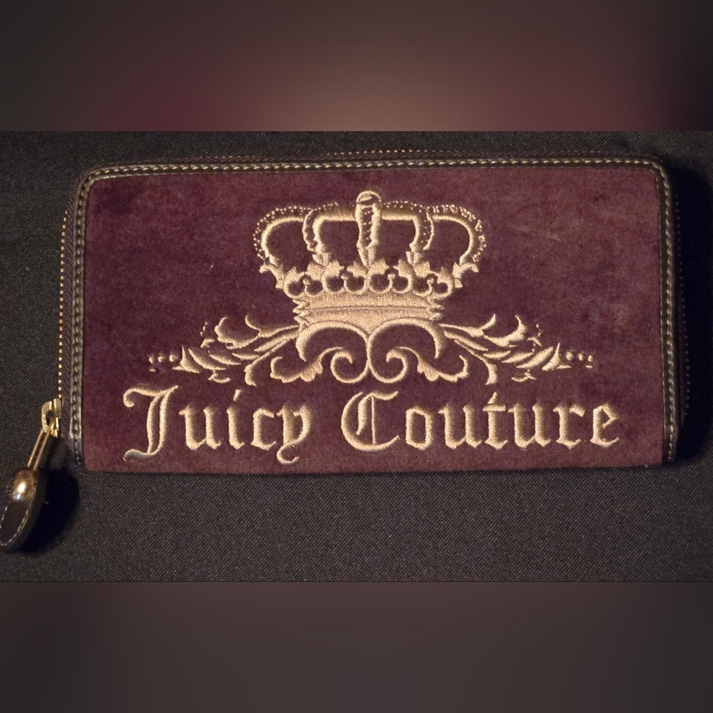 Y2K Juicy Couture Brown Suede Wallet